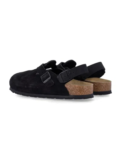 Birkenstock Tokio Unisex Suede Mules Shoes In Black