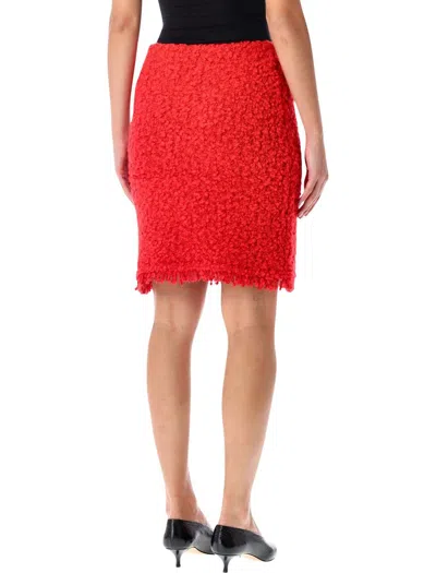 Fabiana Filippi Textured Mini Skirt Fringed Hem In Red