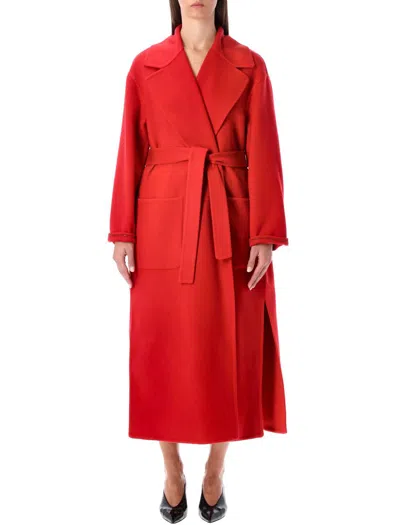 Fabiana Filippi Coat In Double Wool And Cashmere In Red