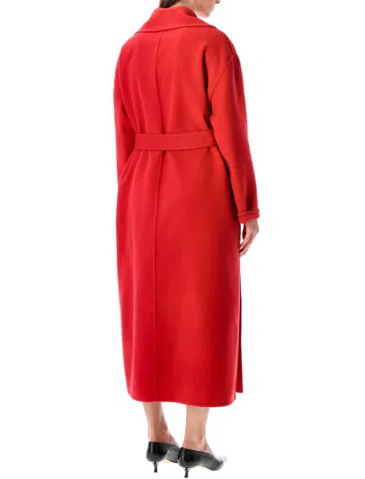 Fabiana Filippi Coat In Double Wool And Cashmere In Red