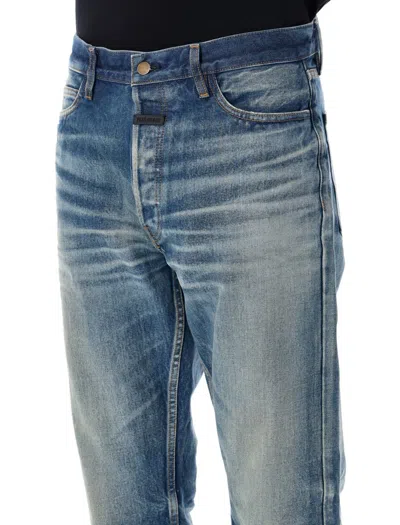 Fear Of God Relaxed Straight Leg Denim Trousers In Blue