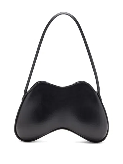 Diesel Double-d Curved Shoulder Bag In Black