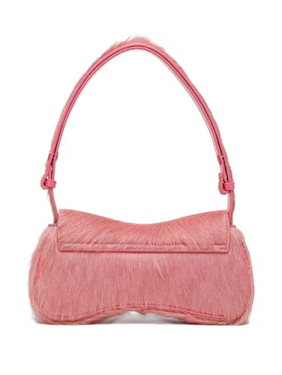 Diesel Play-clutch In Coloured Hairy Leather In Pink