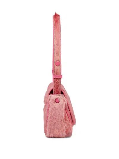 Diesel Play-clutch In Coloured Hairy Leather In Pink