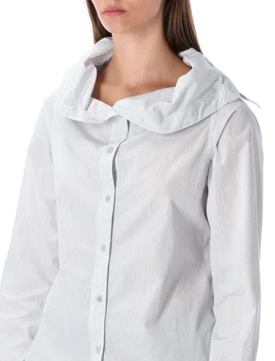Our Legacy Diner Pinstripe Collared Shirt In White
