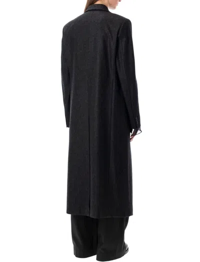 Our Legacy Long Water-repellent Wool Supper Coat In Black