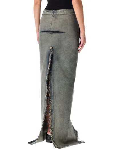 Rick Owens Sliced Skirt Denim In Blue
