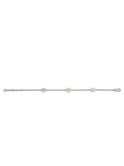 Fendi Ff Cube Bracelet Accessories In Metallic