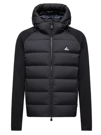 Moncler Polartec Zip-up Hoodie Hood Long Sleeves In Black
