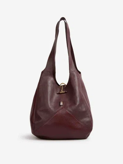 Chloé Balloon Paneled Textured-leather Tote In Red