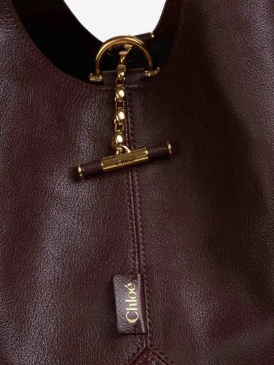 Chloé Balloon Paneled Textured-leather Tote In Red