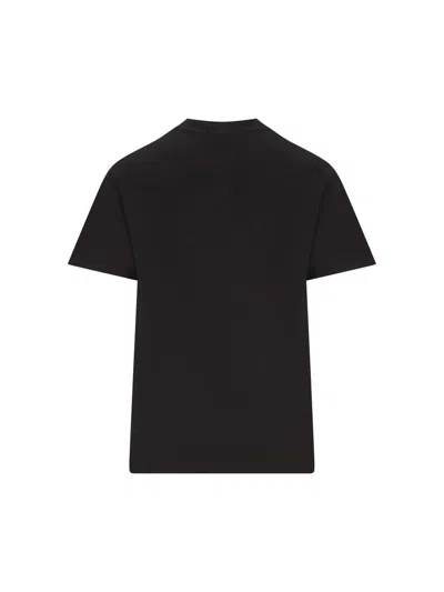 Stone Island Logo Cotton T-shirt In Black