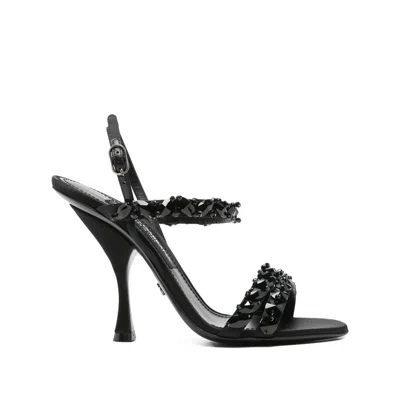 Dolce & Gabbana Sandals H-heel Rayon Leather In Multi