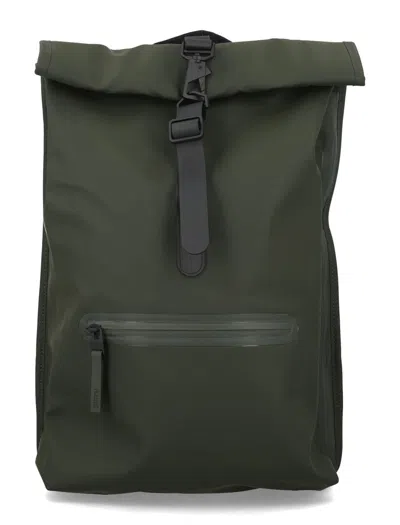 Rains Rolltop Rucksack Backpack In Green