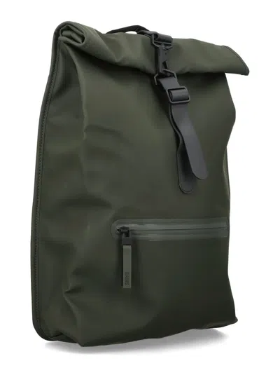 Rains Rolltop Rucksack Backpack In Green
