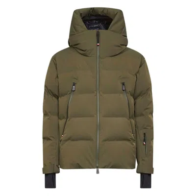 Moncler Nylon Down Jacket Featuring Adjustable Elements In Green