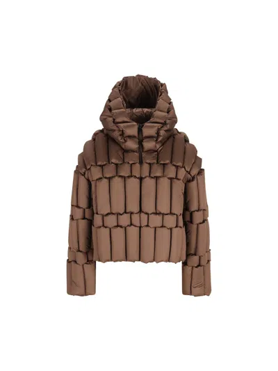 Raxxy Puffer Jacket In Brown