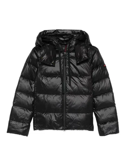 Peuterey Black Shiny Nylon Puffer Jacket In Black