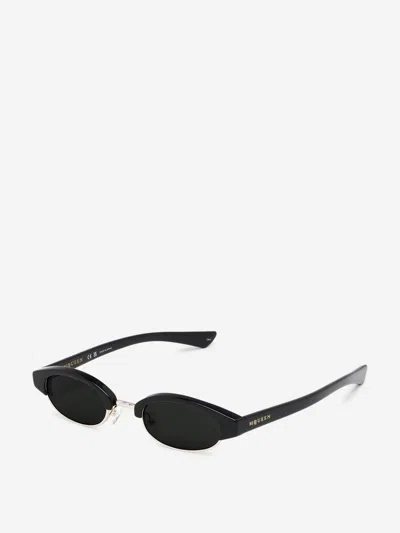 Alexander Mcqueen Oval Sunglasses In Black
