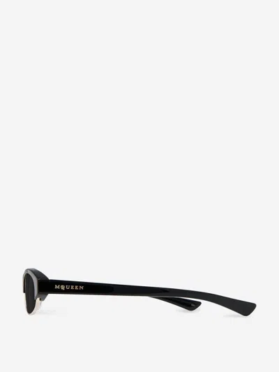 Alexander Mcqueen Oval Sunglasses In Black