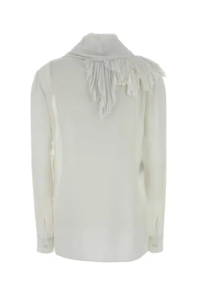 Alberta Ferretti Long Sleeve Shirt In White