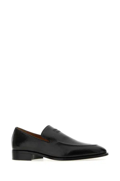 Miu Miu Black Leather Loafers In Black