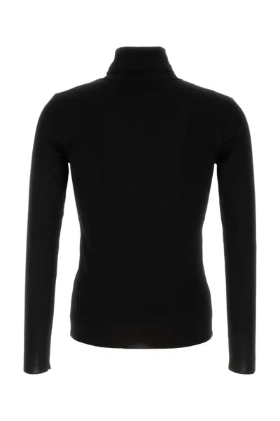 Valentino Turtleneck Long-sleeve Knit Sweater In Black