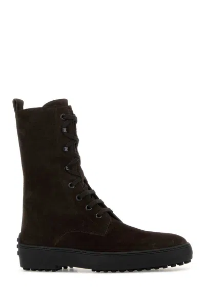 Tod's Ankle Boots High-top Silhouette In Brown