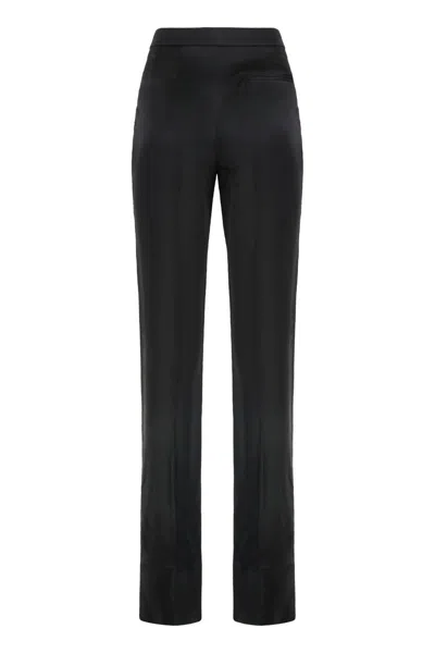 Elisabetta Franchi Trousers In Satin With Pockets In Black