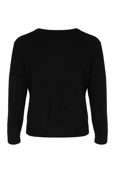 Vince Cardigan In Mixed Wool In Black