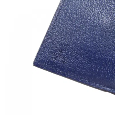 Pre-owned Gucci Beige Blue Gg Supreme Wallet (tri-fold) ()