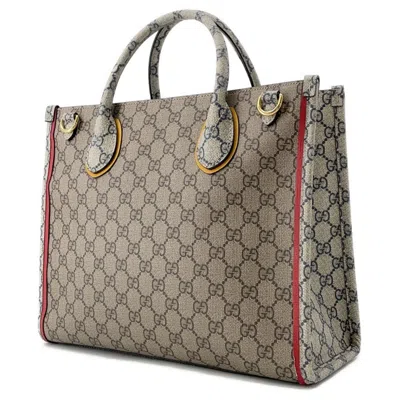 Pre-owned Gucci Beige Multi-color Gg Supreme Tote Bag ()