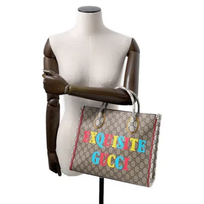 Pre-owned Gucci Beige Multi-color Gg Supreme Tote Bag ()