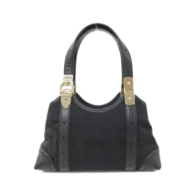 Pre-owned Gucci Black Canvas Shoulder Bag ()