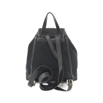 Pre-owned Gucci Black Gg Canvas Backpack ()
