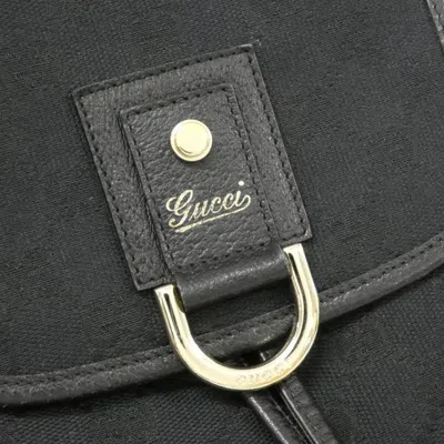 Pre-owned Gucci Black Gg Canvas Backpack ()