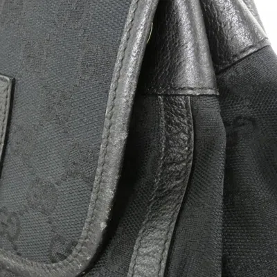 Pre-owned Gucci Black Gg Canvas Backpack ()