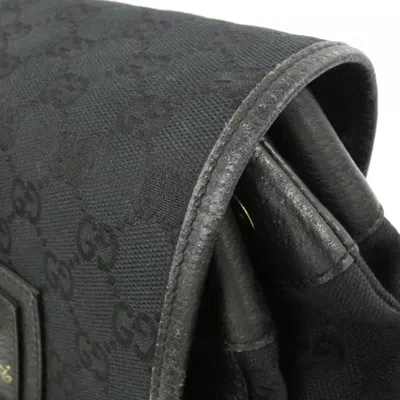 Pre-owned Gucci Black Gg Canvas Backpack ()