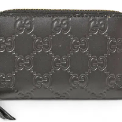 Pre-owned Gucci Black Leather Coin Purse/coin Case ()