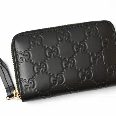 Pre-owned Gucci Black Leather Coin Purse/coin Case ()