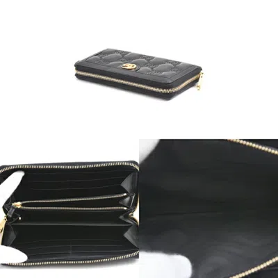 Pre-owned Gucci Black Leather Long Wallet (bi-fold) ()