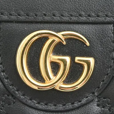 Pre-owned Gucci Black Leather Long Wallet (bi-fold) ()