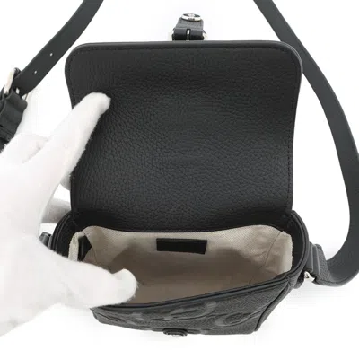 Pre-owned Gucci Black Leather Messenger Bag Shoulder Bag ()