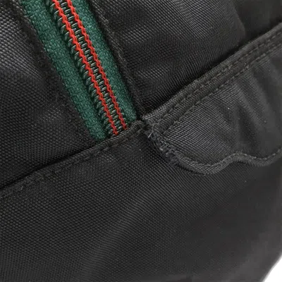 Pre-owned Gucci Black Nylon Canvas Leather Boston Bag Handbag ()