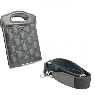 Pre-owned Gucci Black Nylon Leather Shoulder Bag ()