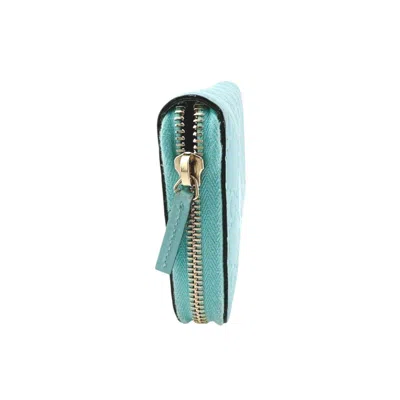 Pre-owned Gucci Blue Light Blue Leather Long Wallet (bi-fold) ()