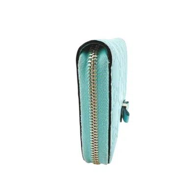 Pre-owned Gucci Blue Light Blue Leather Long Wallet (bi-fold) ()