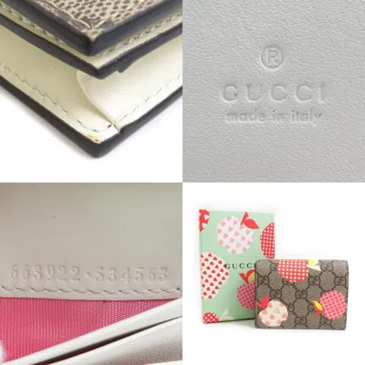 Pre-owned Gucci Brown Multi-color Gg Supreme Wallet (bi-fold) ()