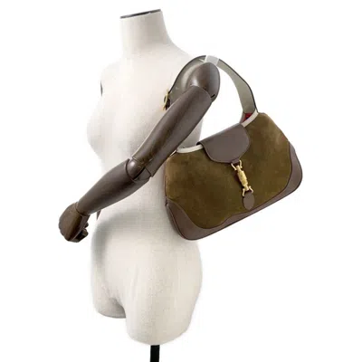 Pre-owned Gucci Brown Suede Leather Shoulder Bag ()