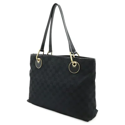 Pre-owned Gucci Gg Canvas Black White Gg Canvas Shoulder Bag Tote Bag ()